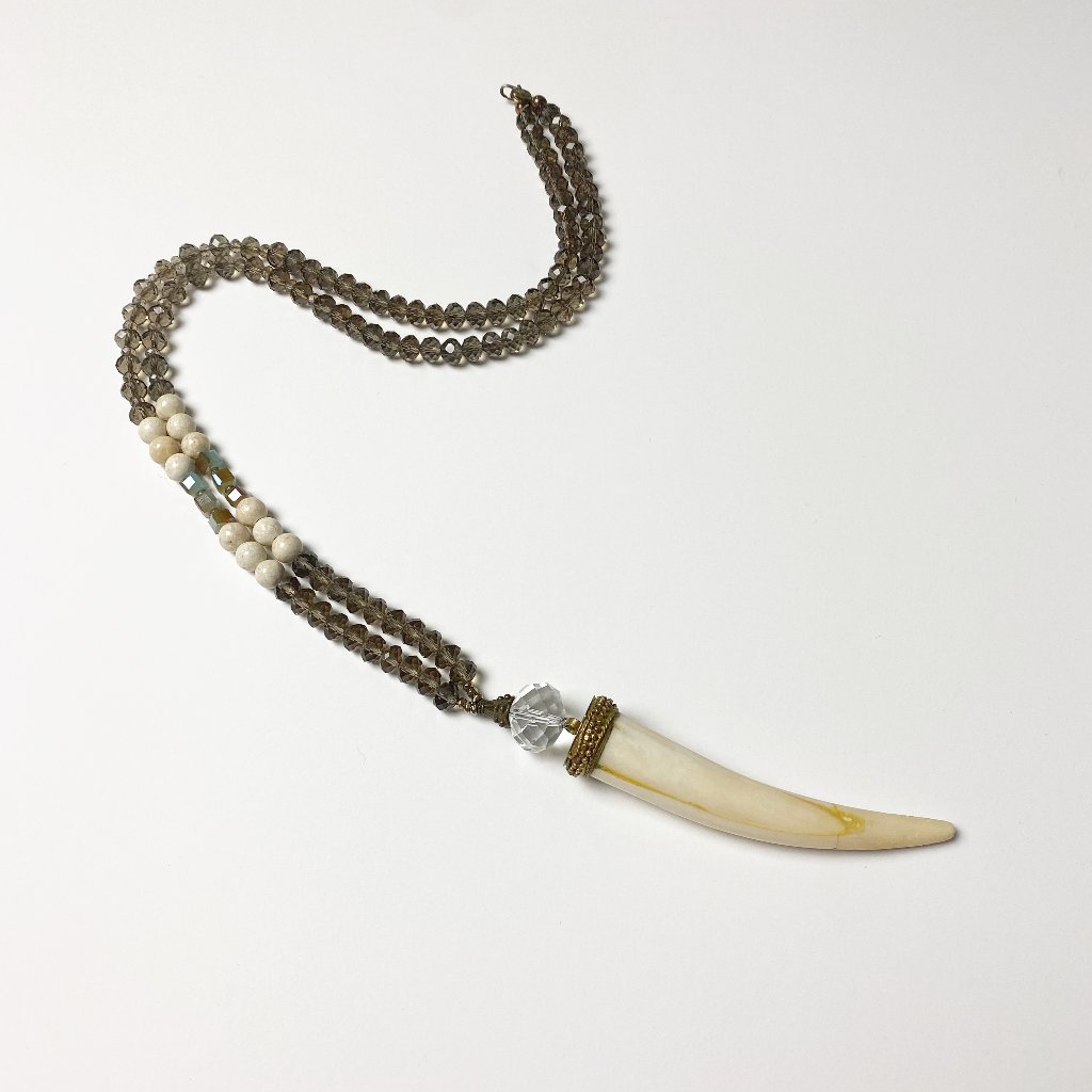Brown Gold Saber Tooth Necklace 21